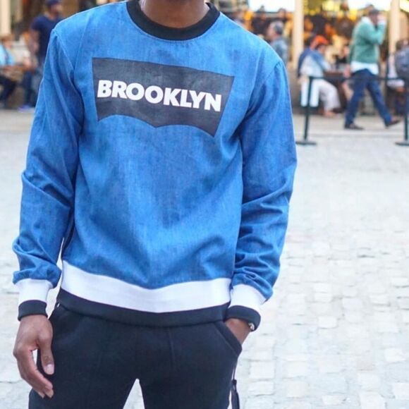 Limited Edition DFBK Defend Brooklyn Denim Crewneck w Zippers RARE - Picture 6 of 16